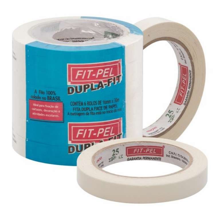 FITPEL - FITA ADESIVA DUPLA FACE 12MM X 30M - PT.08UN