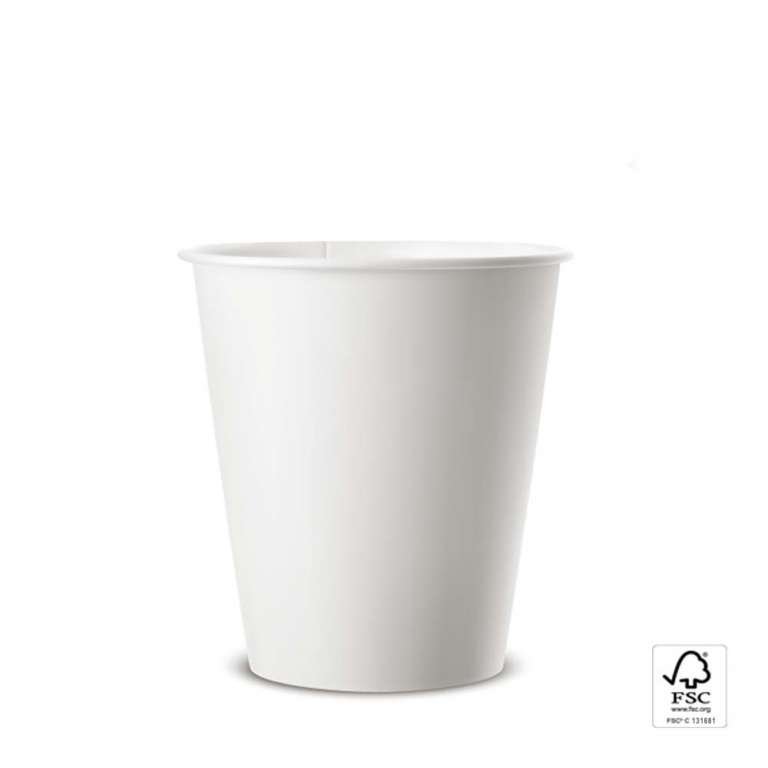 MONOUSO - COPO DE PAPEL 240ML BRANCO - PT.50UN