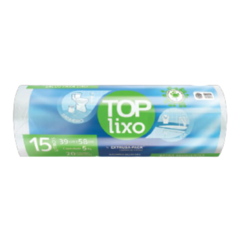 PACK LIXO TOP 015 LITROS BRANCO 39X58 FD 10X60 UN