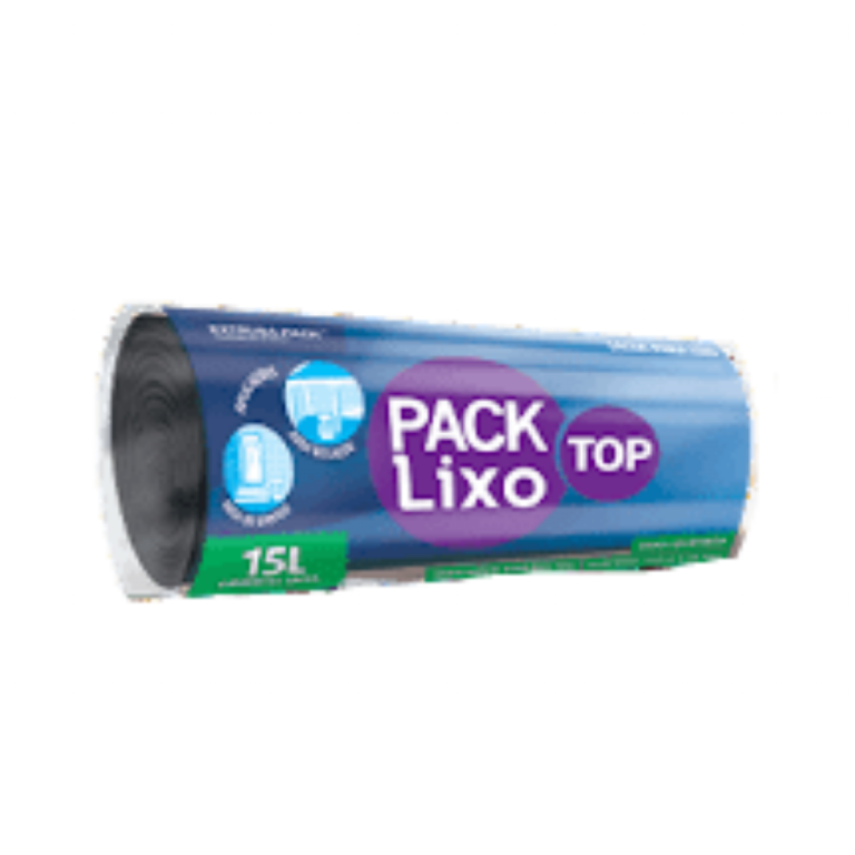 PACK LIXO TOP 015 LITROS PRETO 39X58 FD 10X60 UN