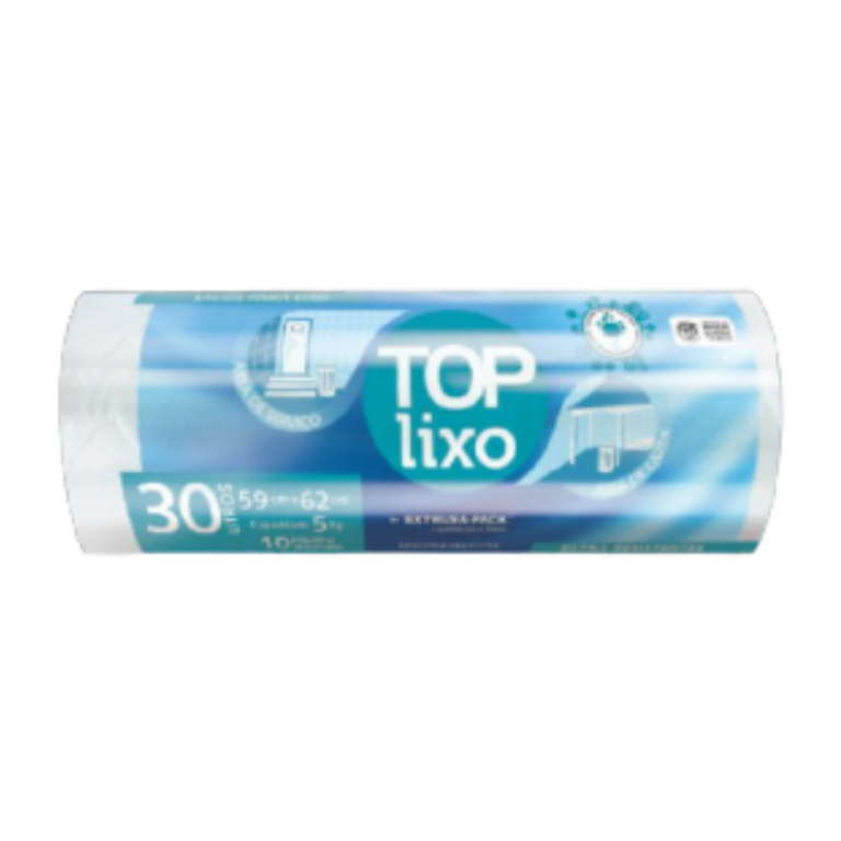 PACK LIXO TOP 030 LITROS BRANCO 59X62 FD 10X30 UN