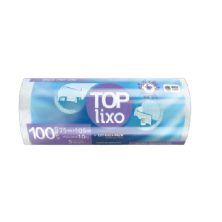 PACK LIXO TOP 100 LITROS BRANCO 75X105 FD 10X15 UN